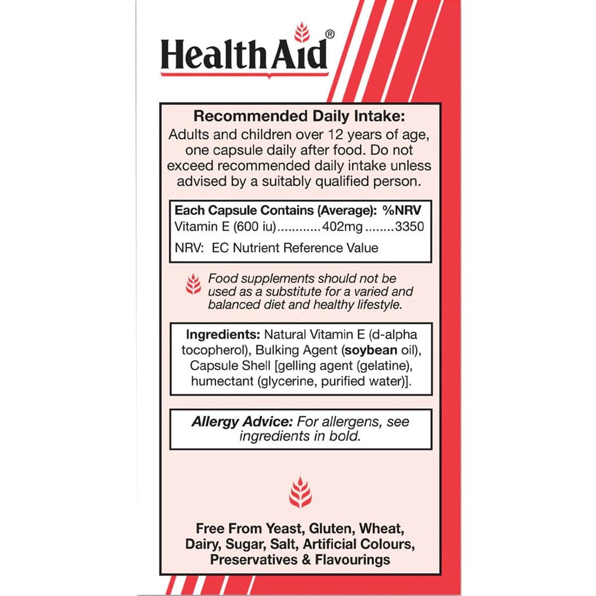 HEALTH AID - Vitamin E 600iu - 60caps