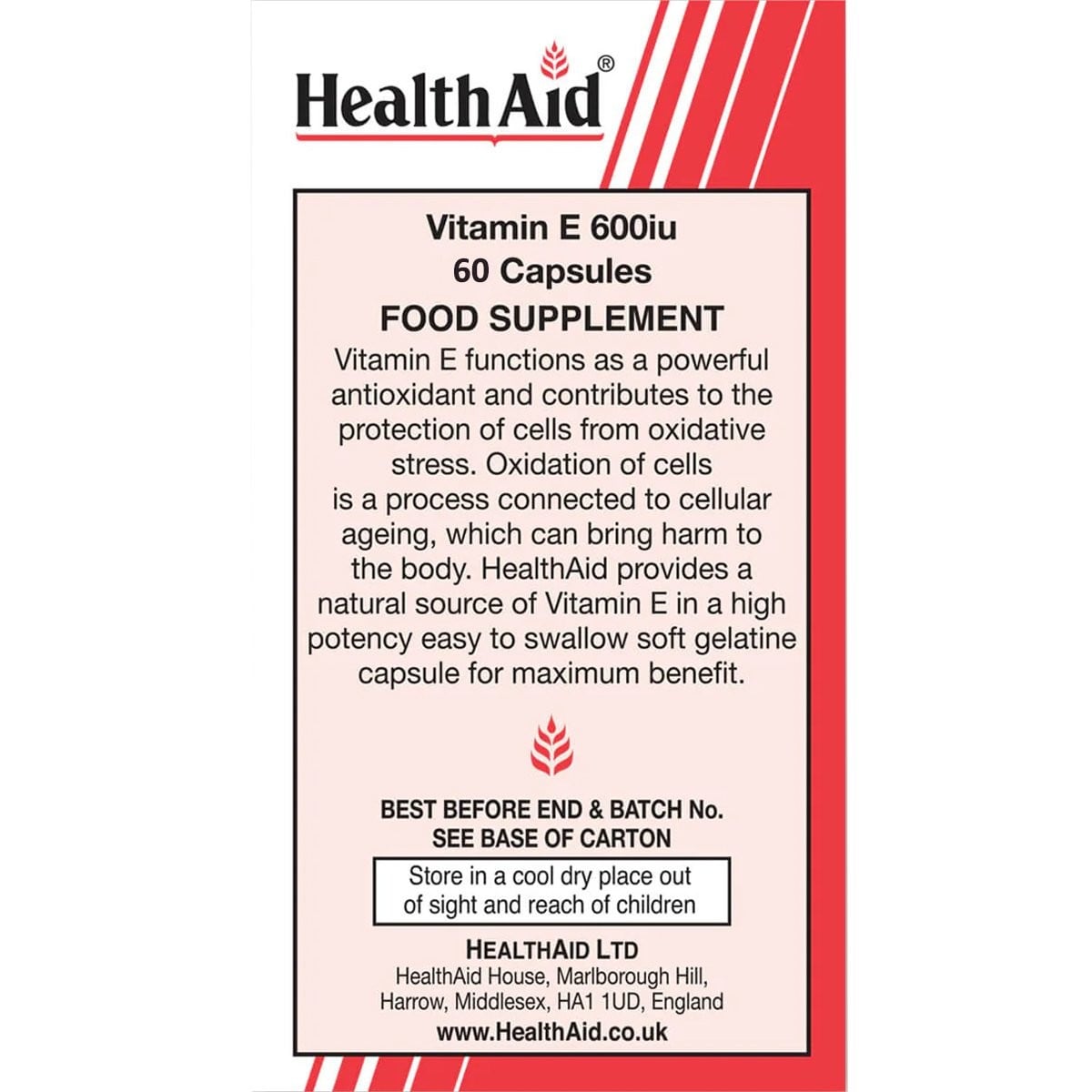 HEALTH AID - Vitamin E 600iu - 60caps