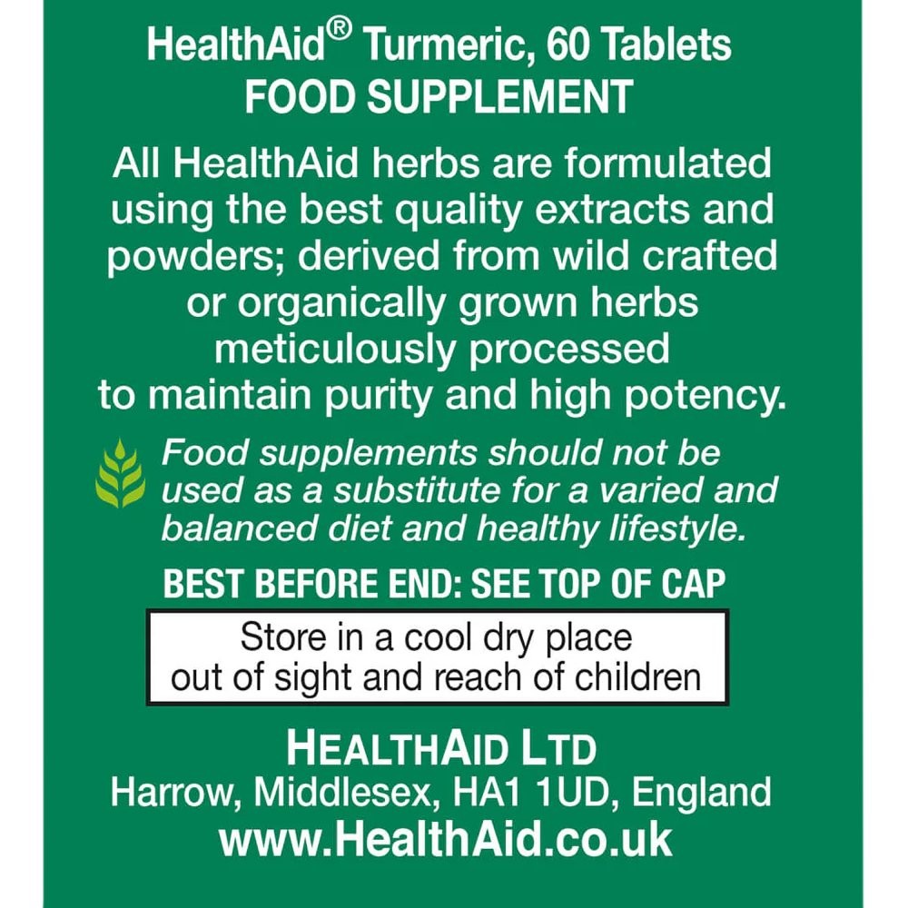HEALTH AID - Turmeric 750mg - 60tabs