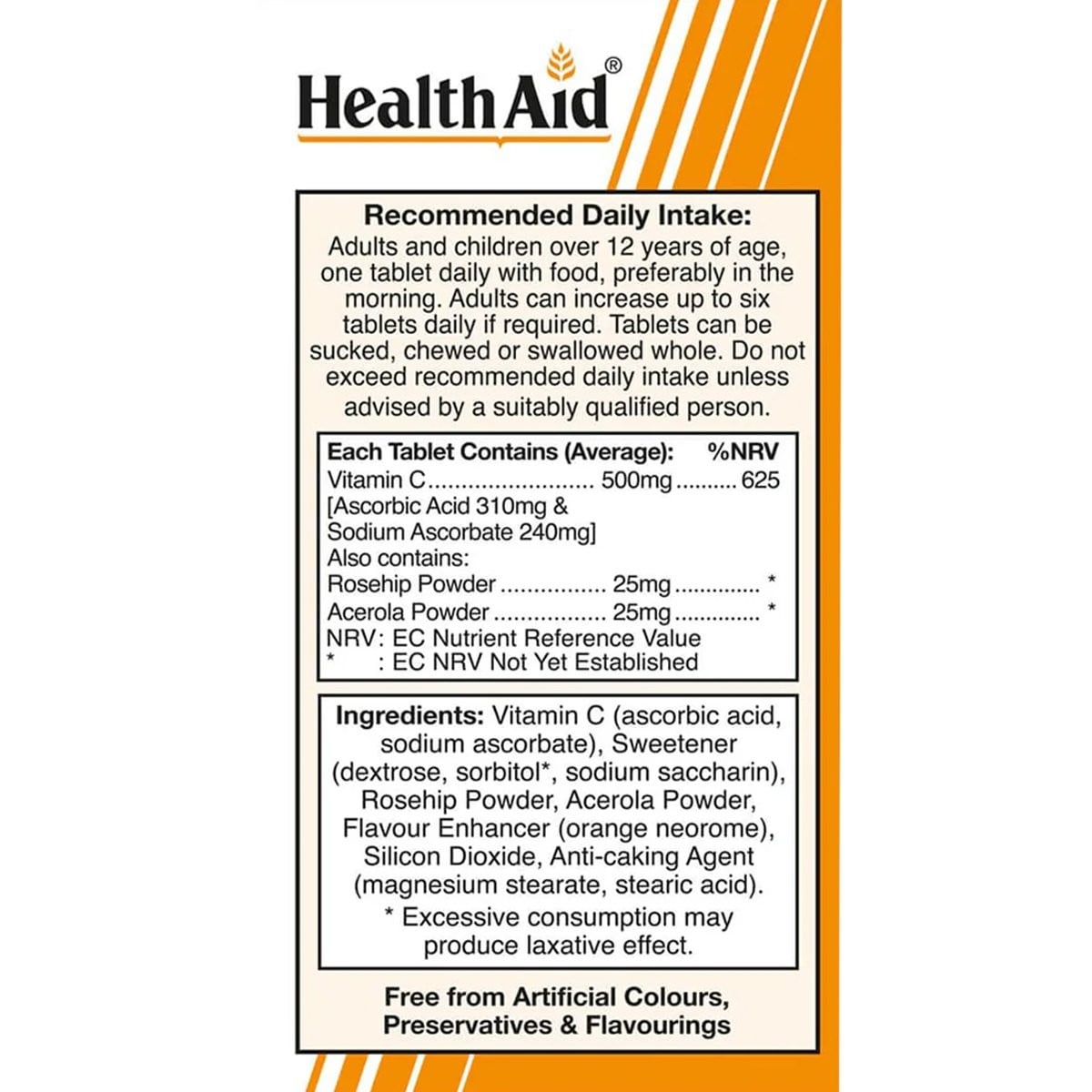 HEALTH AID - Vitamin C 500mg - 100chew.tabs