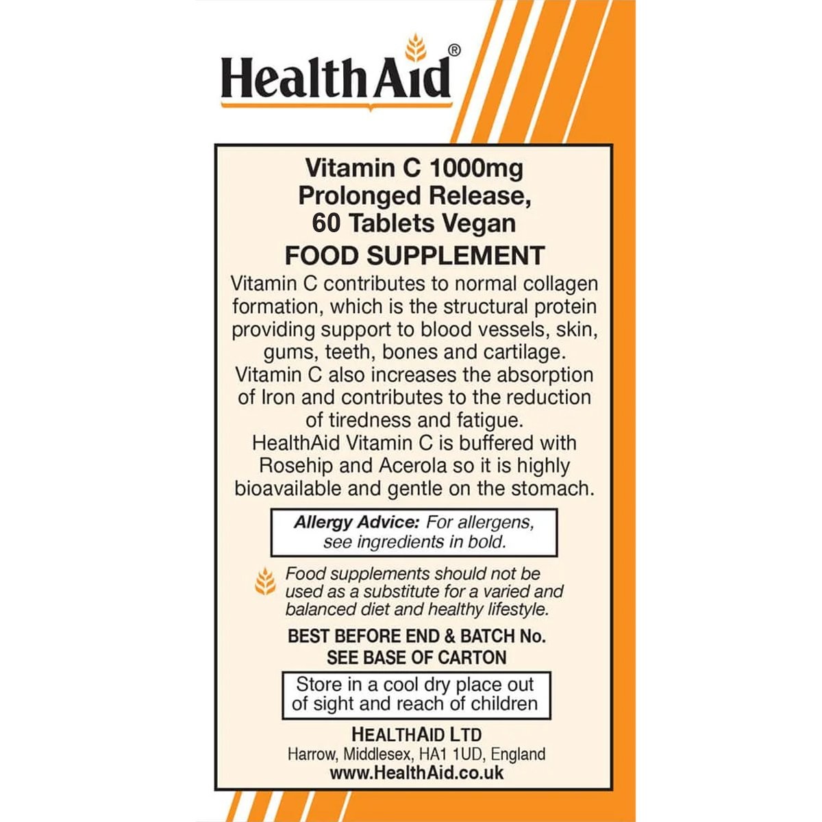 HEALTH AID - Vitamin C 1000mg - 60tabs