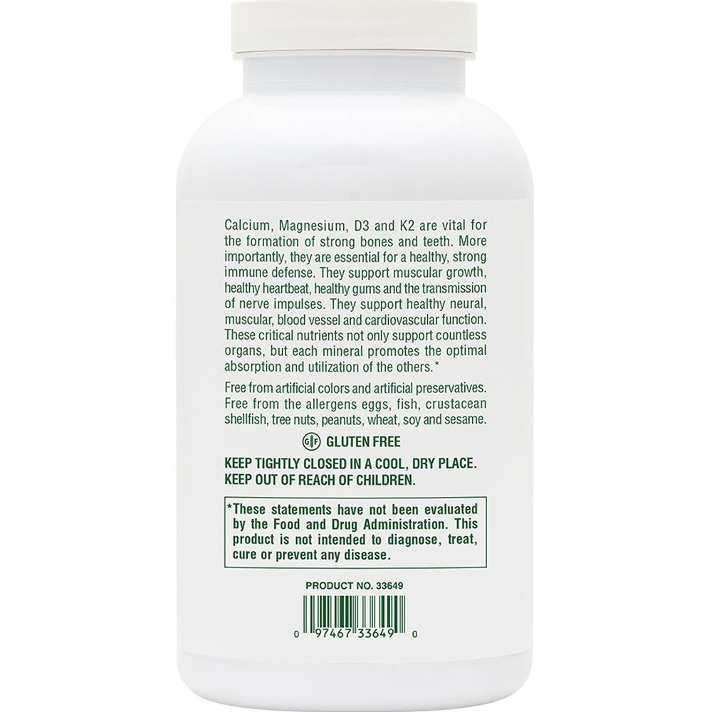 NATURES PLUS - Cal 1200mg/Mag 600mg/VitD3 1000iu with Vitamin K2 - 60chew.tabs (vanilla)