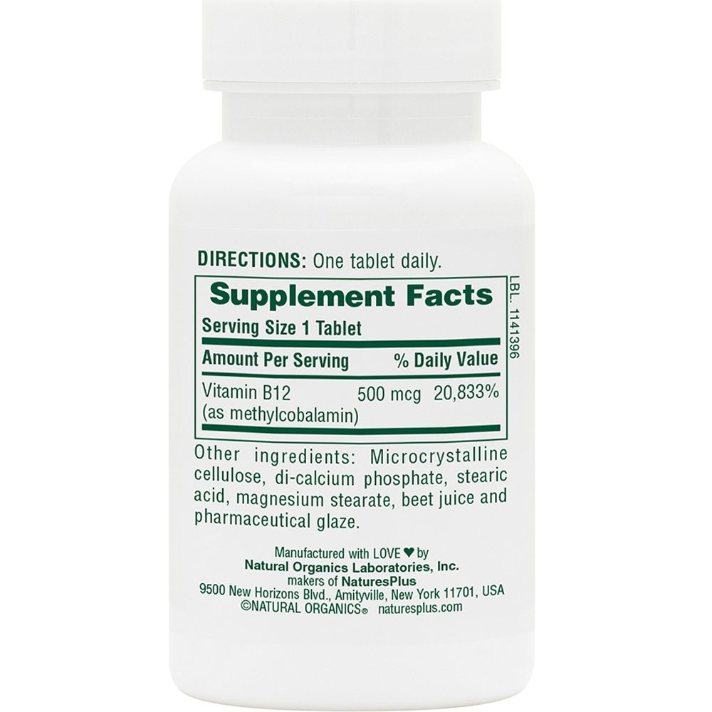 NATURES PLUS - Vitamin B12 500mcg - 90tabs