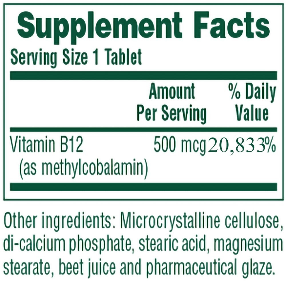 NATURES PLUS - Vitamin B12 500mcg - 90tabs