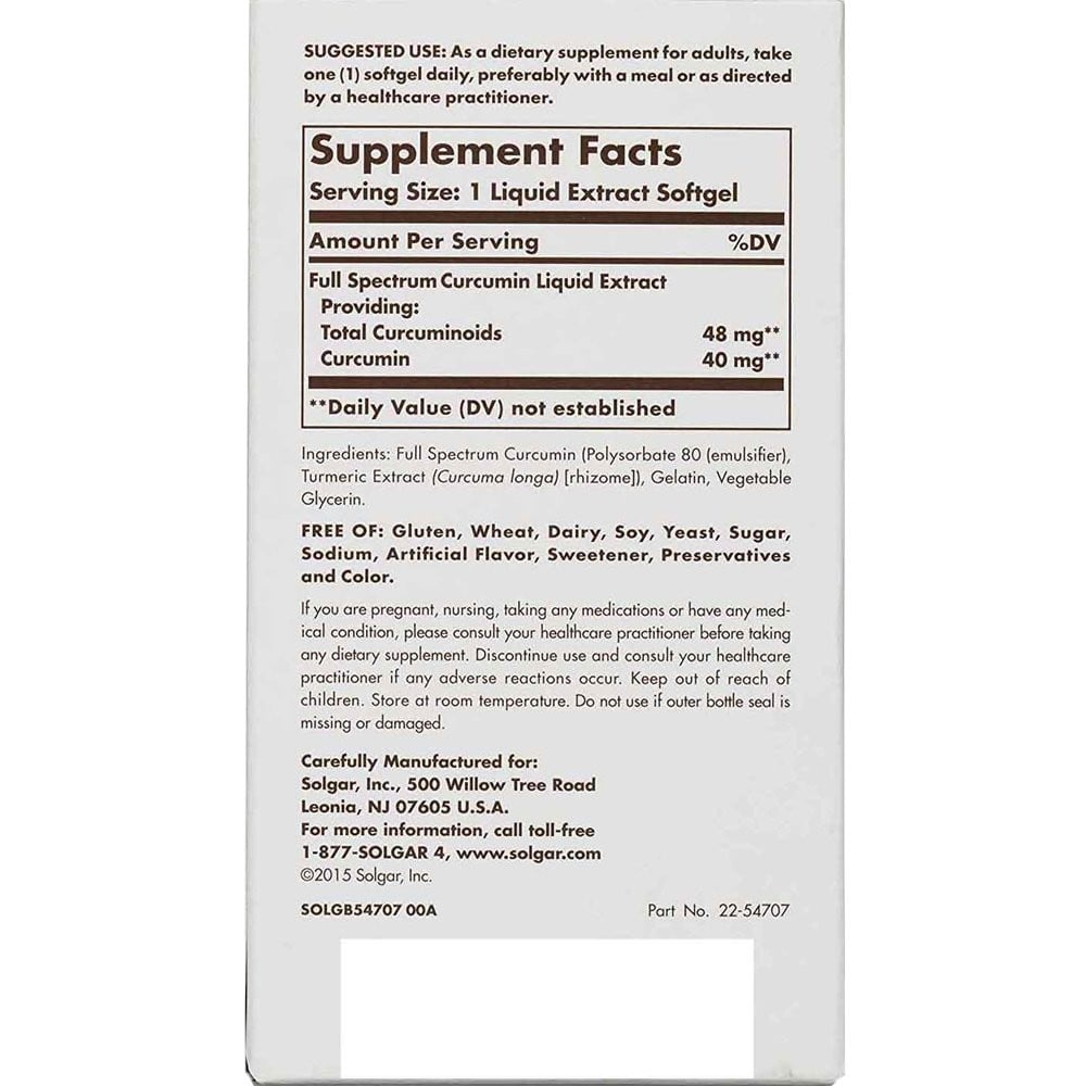 SOLGAR - FULL SPECTRUM Curcumin - 30softgels