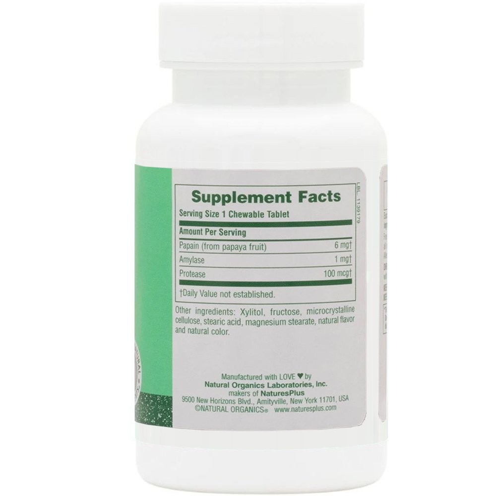 NATURES PLUS - Papaya Enzyme - 180chew.tabs