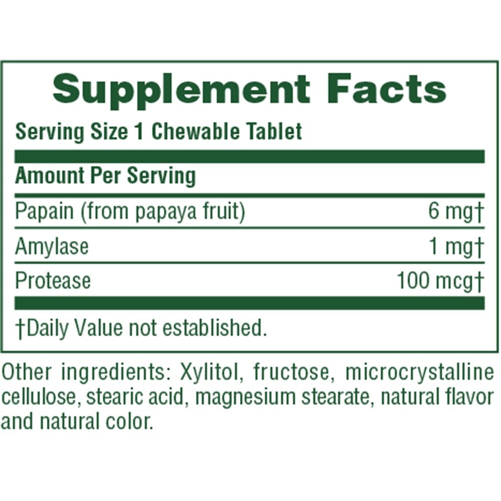 NATURES PLUS - Papaya Enzyme - 180chew.tabs