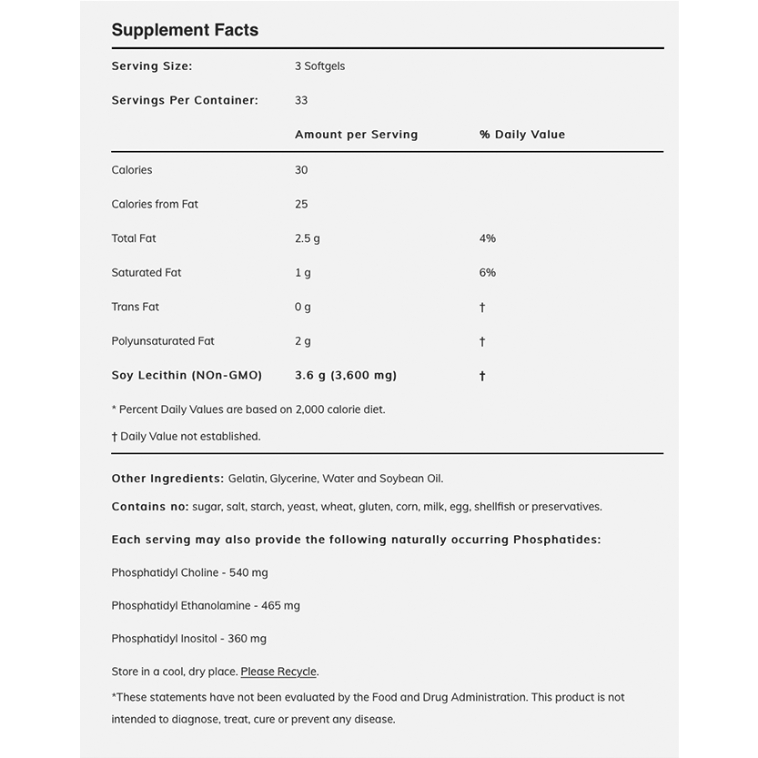 NOW - Lecithin 1200mg - 100softgels