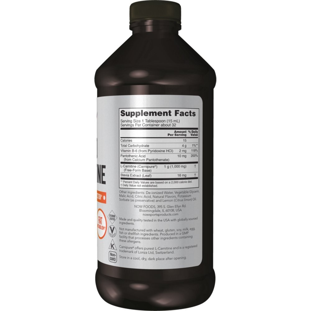 NOW - SPORTS L-Carnitine Liquid 1000mg - 473ml