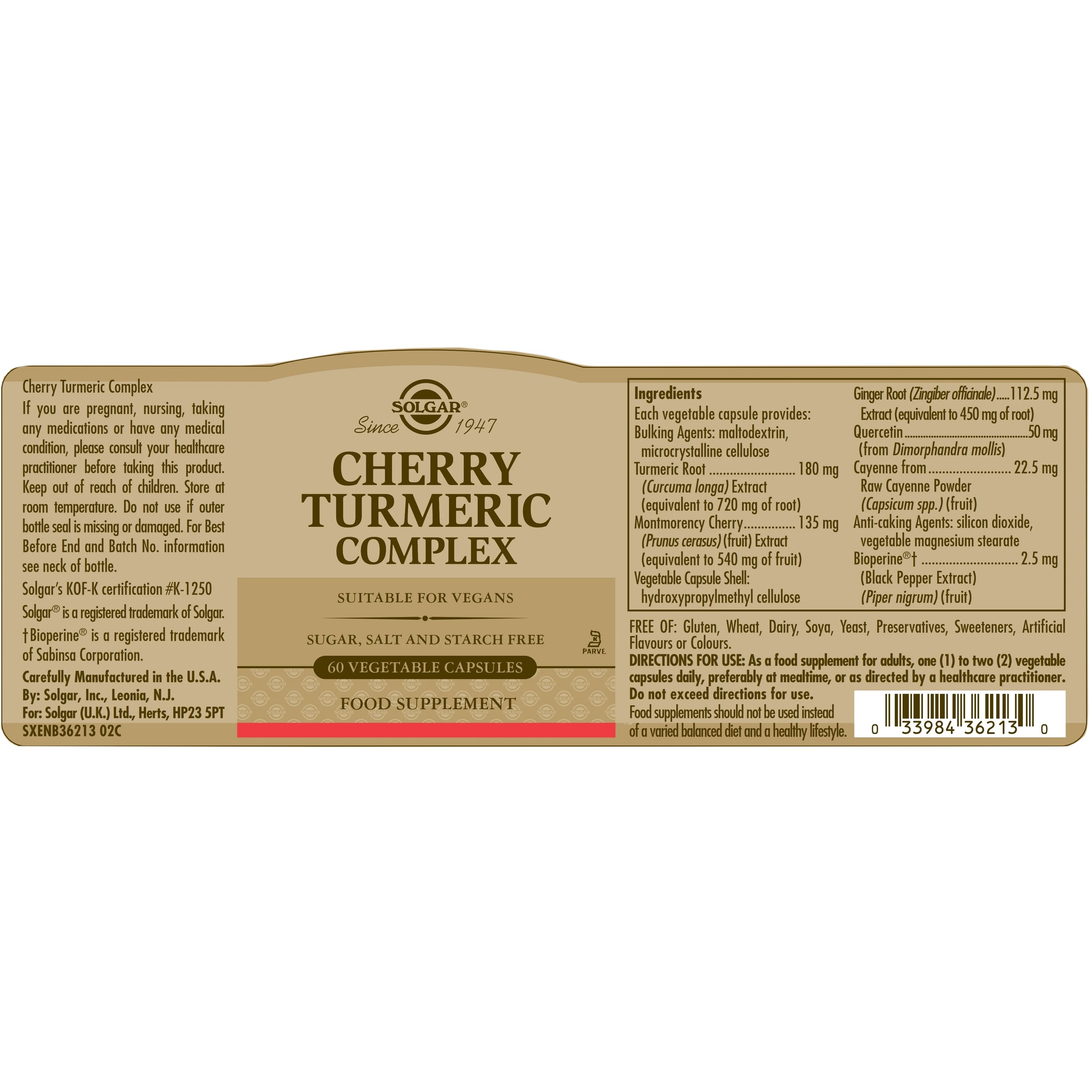 SOLGAR - Cherry Turmeric Complex - 60caps