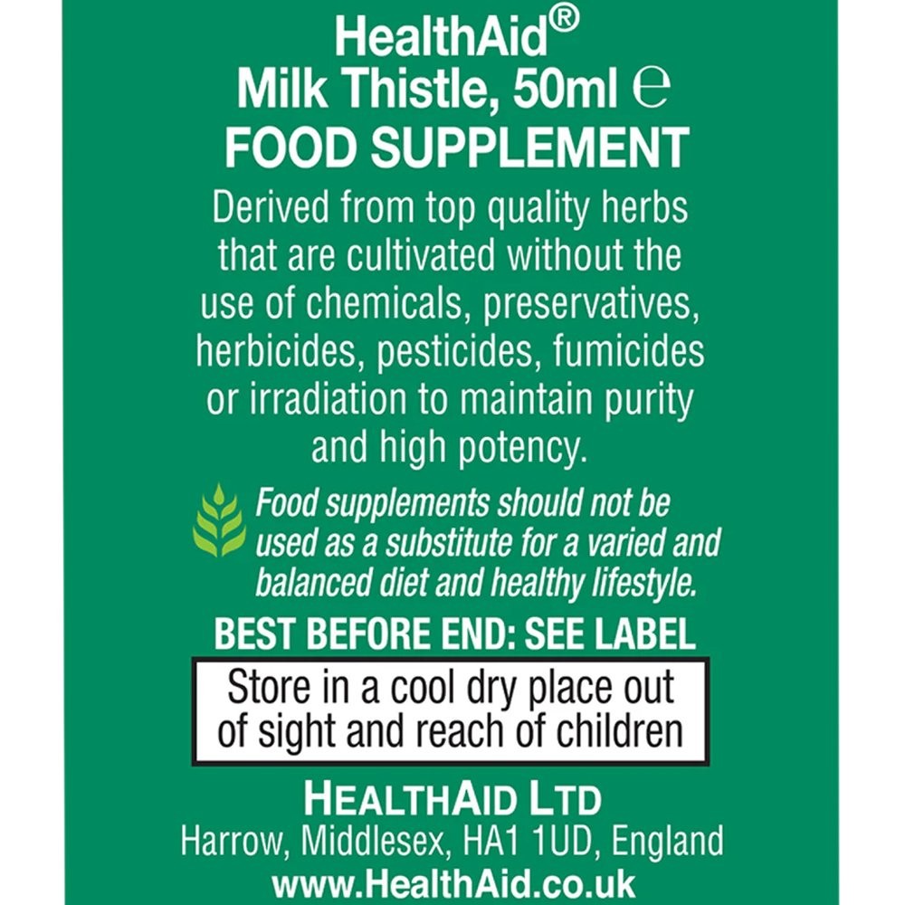 HEALTH AID - Milk Thistle Herbal Liquid - 50ml