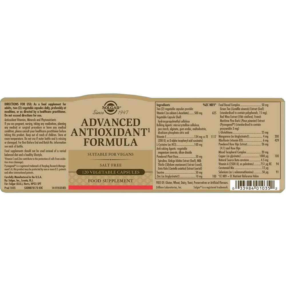 SOLGAR - Advanced Antioxidant Formula - 120caps