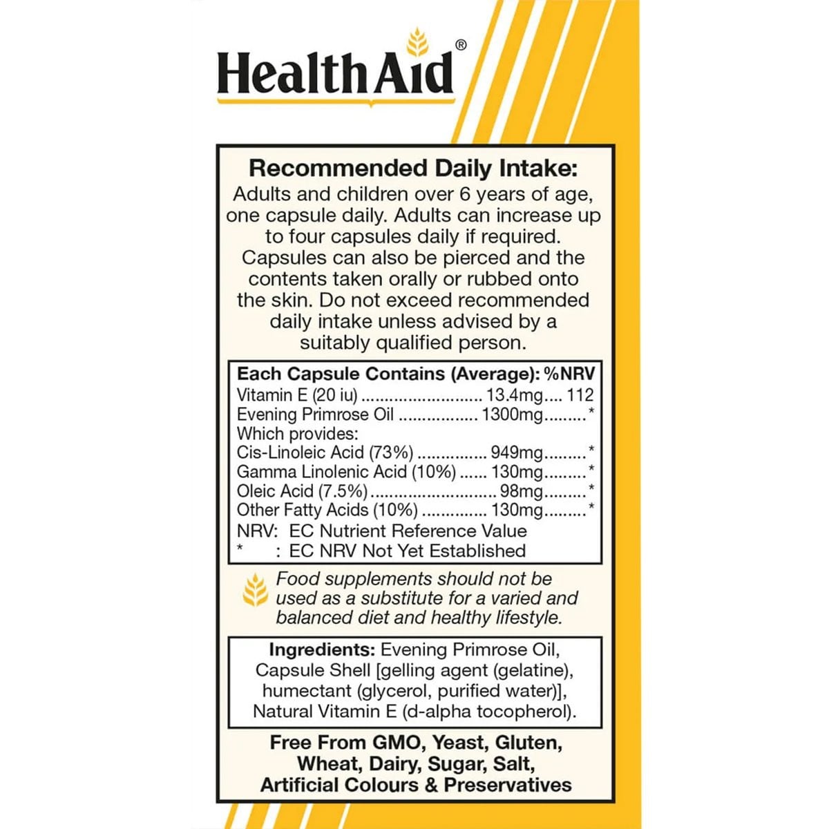 HEALTH AID - Evening Primrose 1300mg - 30caps