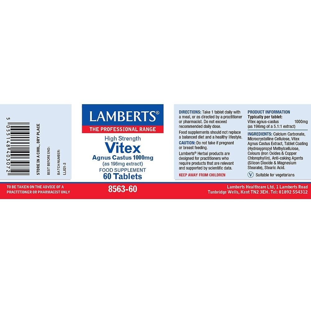 LAMBERTS - VΙΤΕΧ Agnus Castus 1000mg - 60tabs