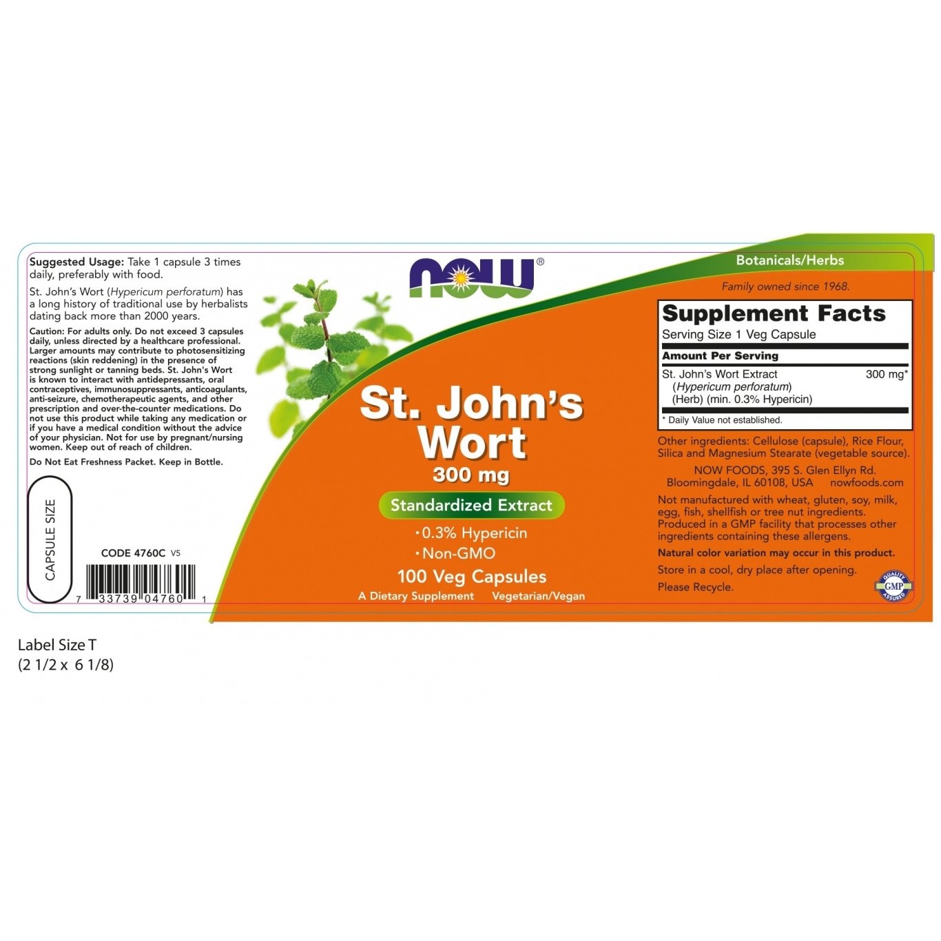 NOW - St. John's Wort 300mg - 100caps