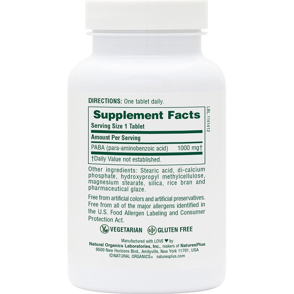 NATURES PLUS - PABA 1000mg - 60tabs