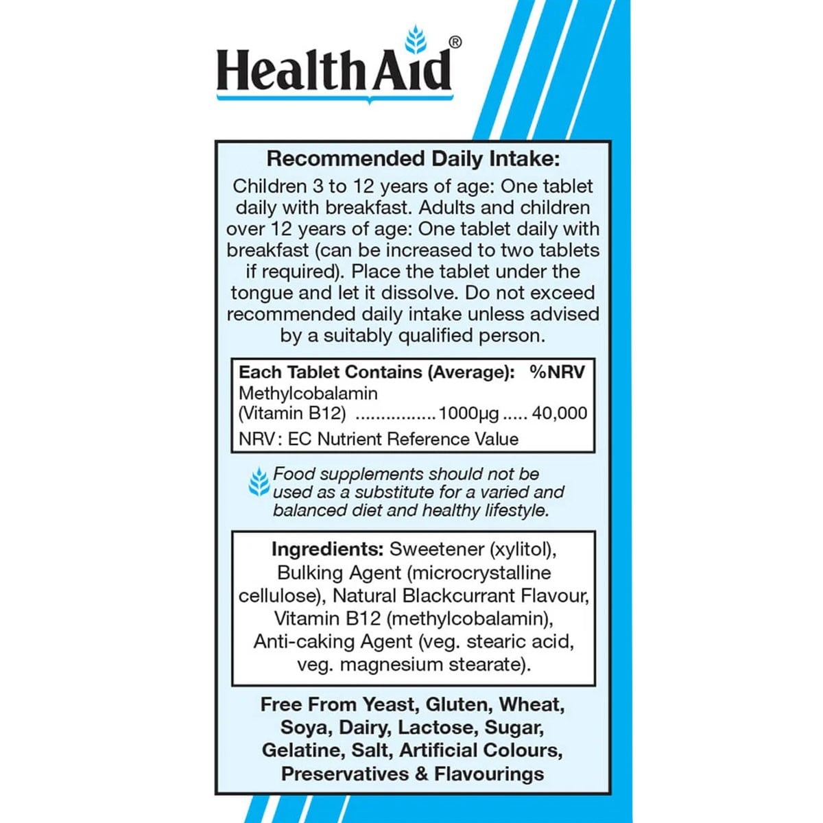 HEALTH AID - Metcobin Methylcobalamin B12 1000μg - 60tabs