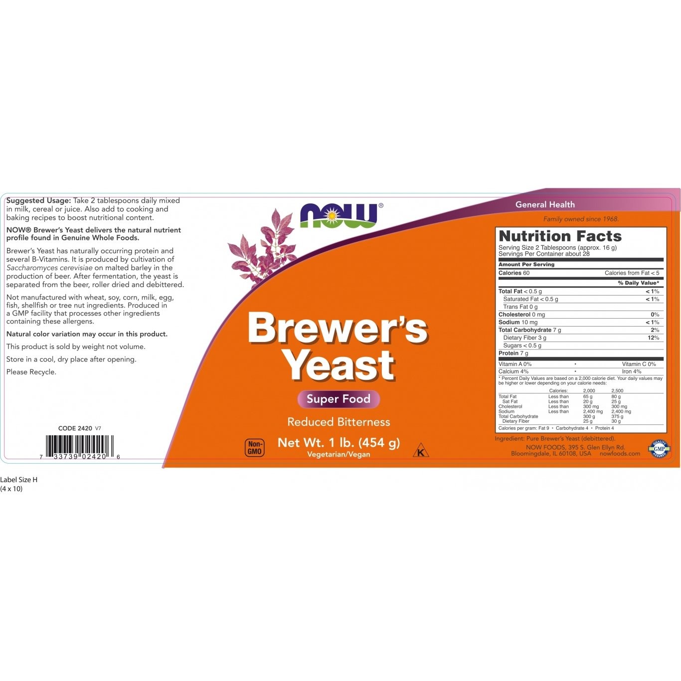 NOW - Brewer's Yeast 650mg - 200tabs