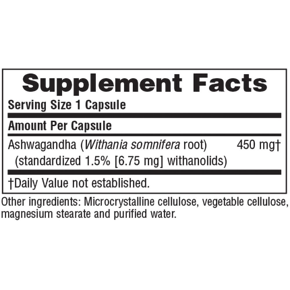 NATURES PLUS - HERBAL ACTIVES Ashwagandha 450mg - 60caps