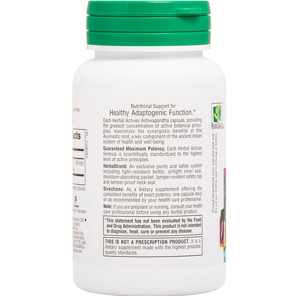 NATURES PLUS - HERBAL ACTIVES Ashwagandha 450mg - 60caps