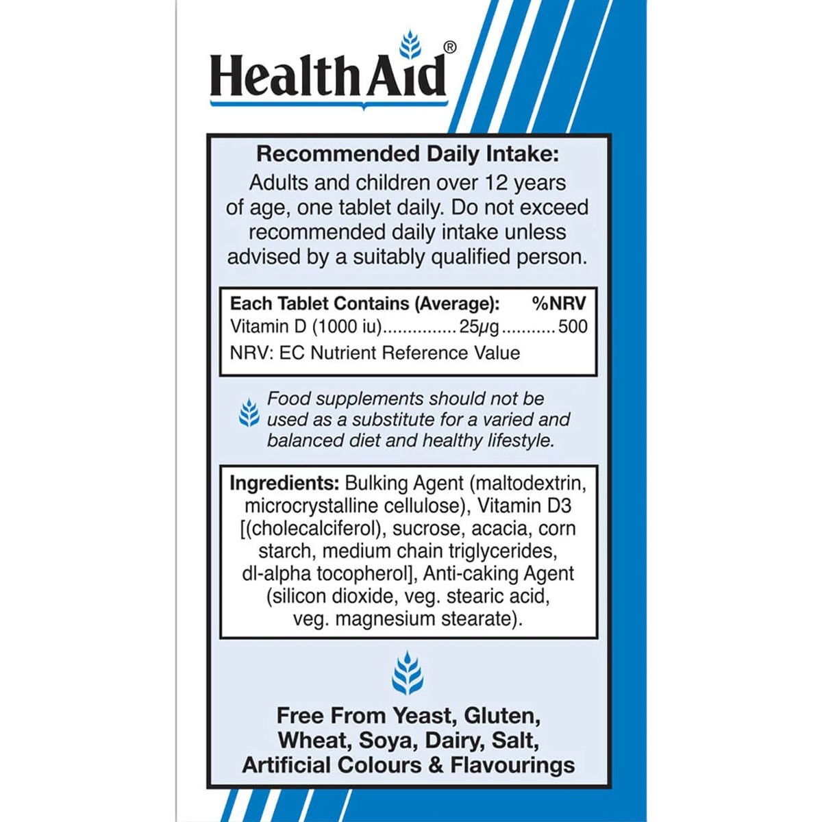 HEALTH AID - Vitamin D3 1000iu - 120tabs