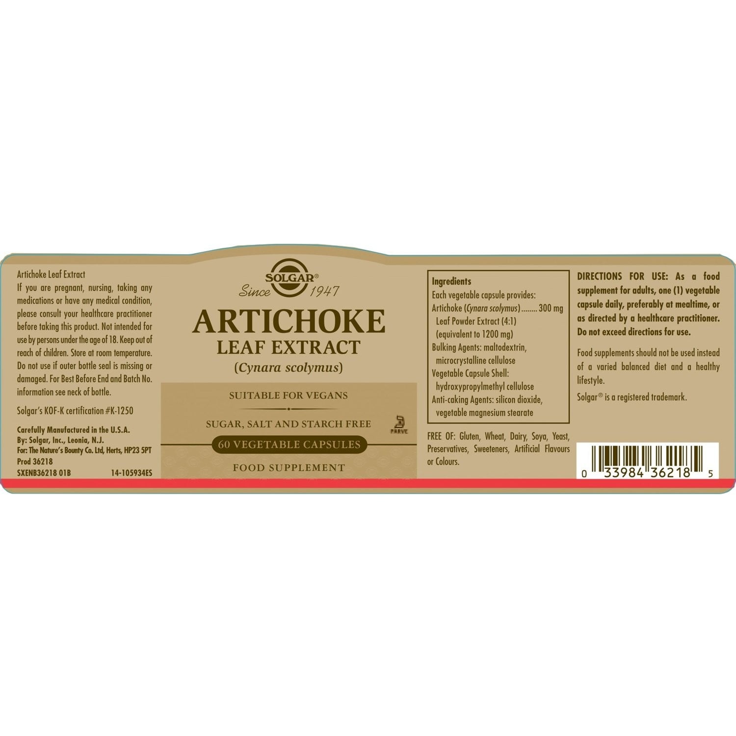 SOLGAR - Artichoke Leaf Extract - 60caps
