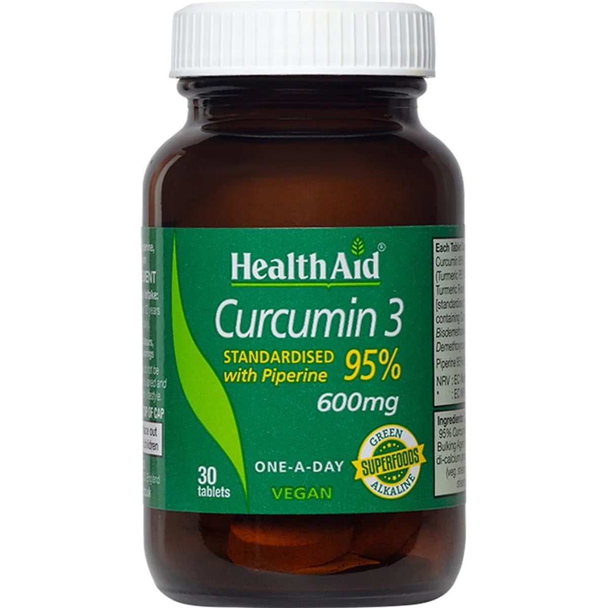 HEALTH AID - Curcumin 3 with Piperine 600mg - 30tabs