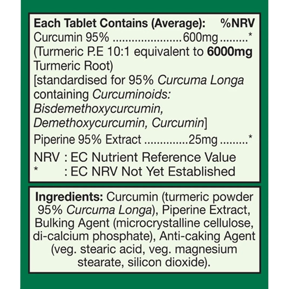 HEALTH AID - Curcumin 3 with Piperine 600mg - 30tabs