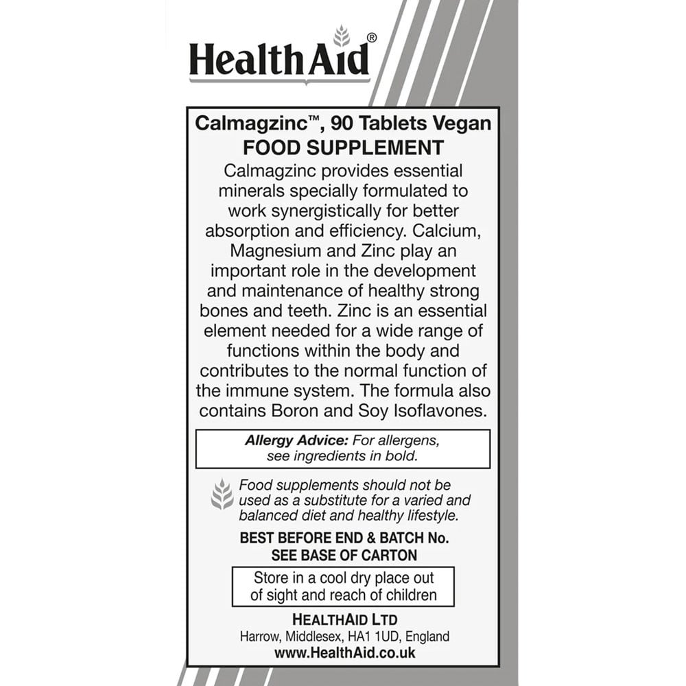 HEALTH AID - CALMAGZINC Isoflavones & Boron - 90tabs