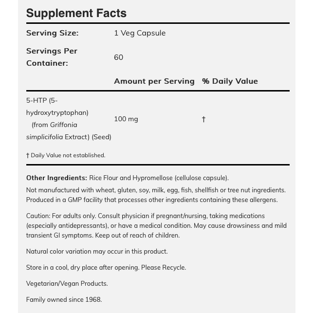 NOW - 5-HTP 100mg - 60caps