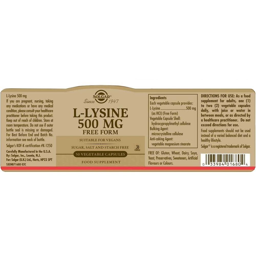 SOLGAR - L-Lysine 500mg - 50caps