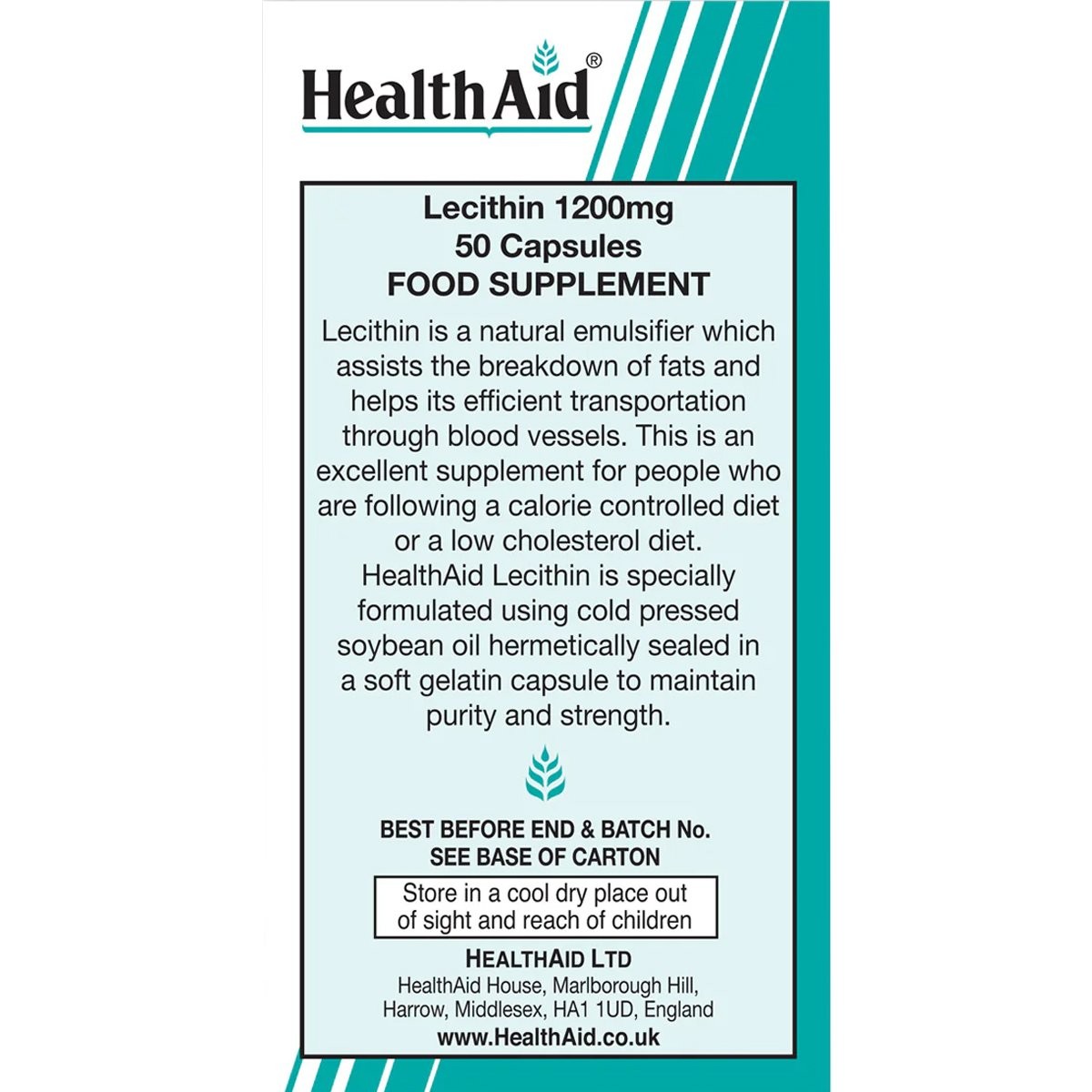HEALTH AID - Lecithin 1200mg - 50caps