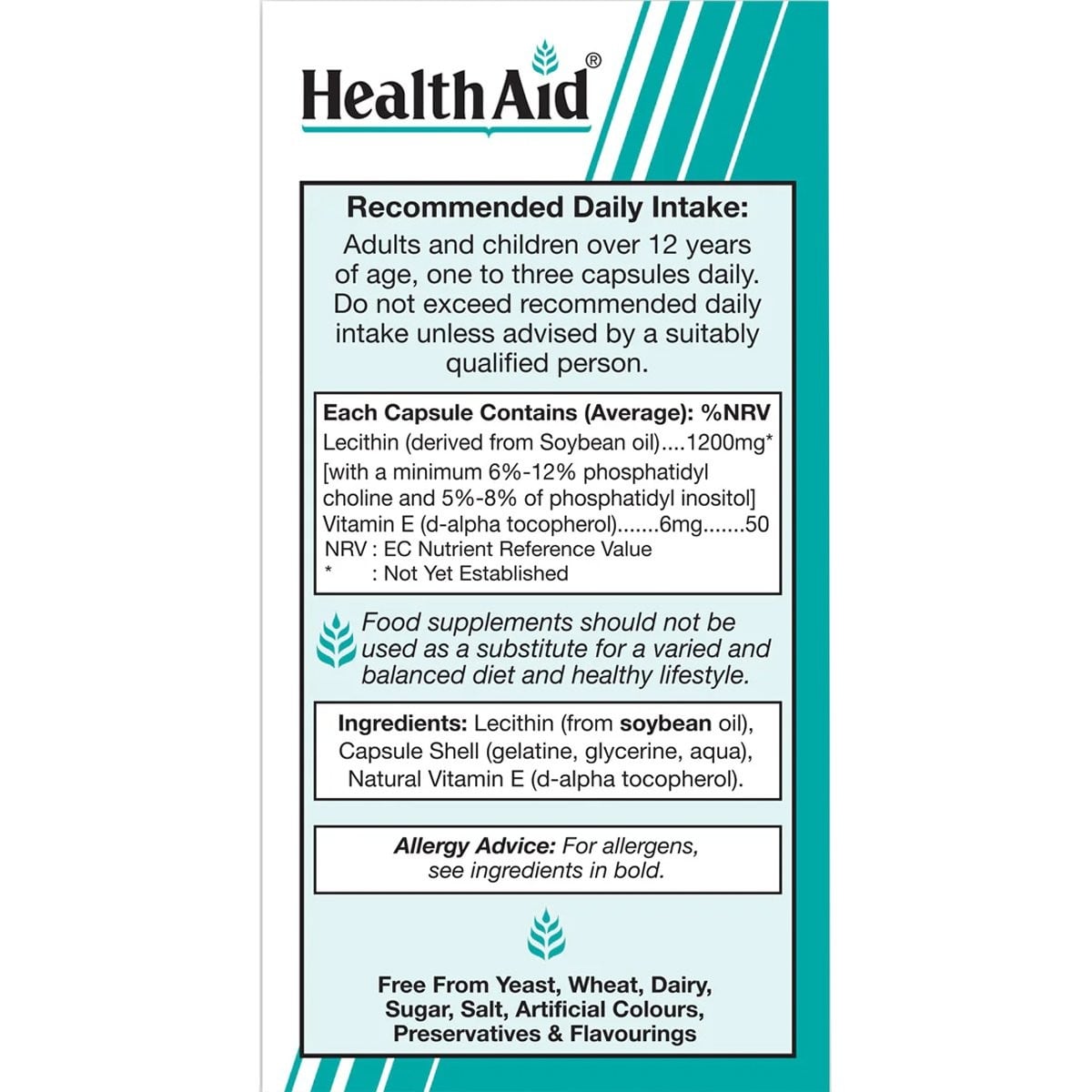 HEALTH AID - Lecithin 1200mg - 50caps