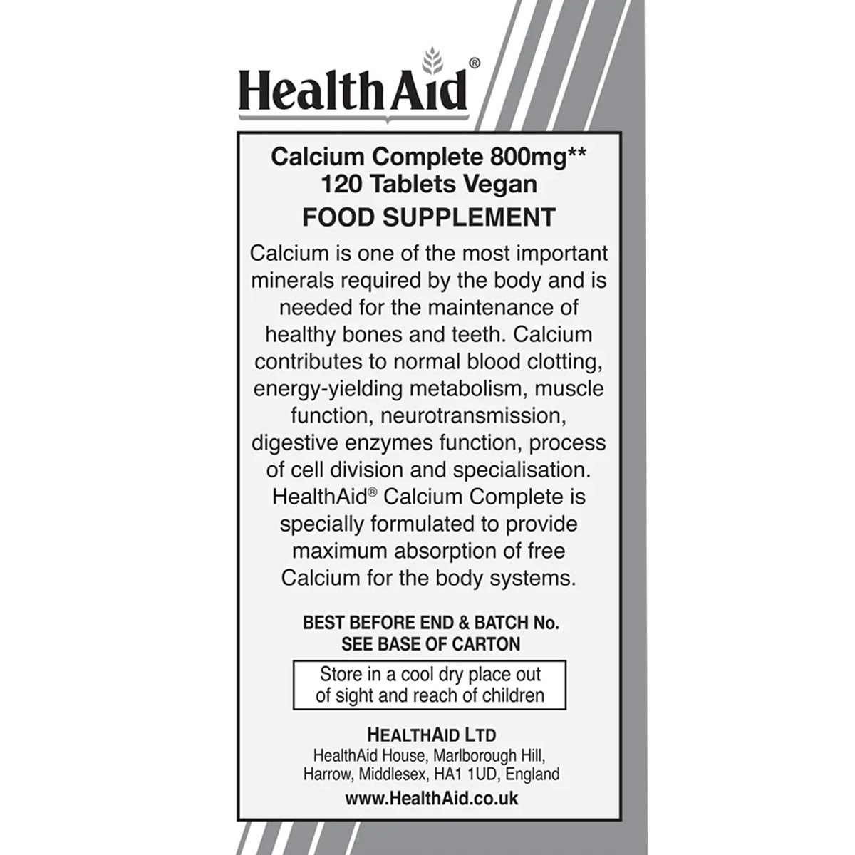 HEALTH AID - Calcium Complete 800mg - 120tabs