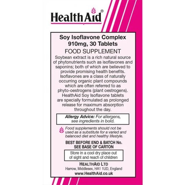 HEALTH AID - Soy Isoflavone Complex 910mg - 30tabs