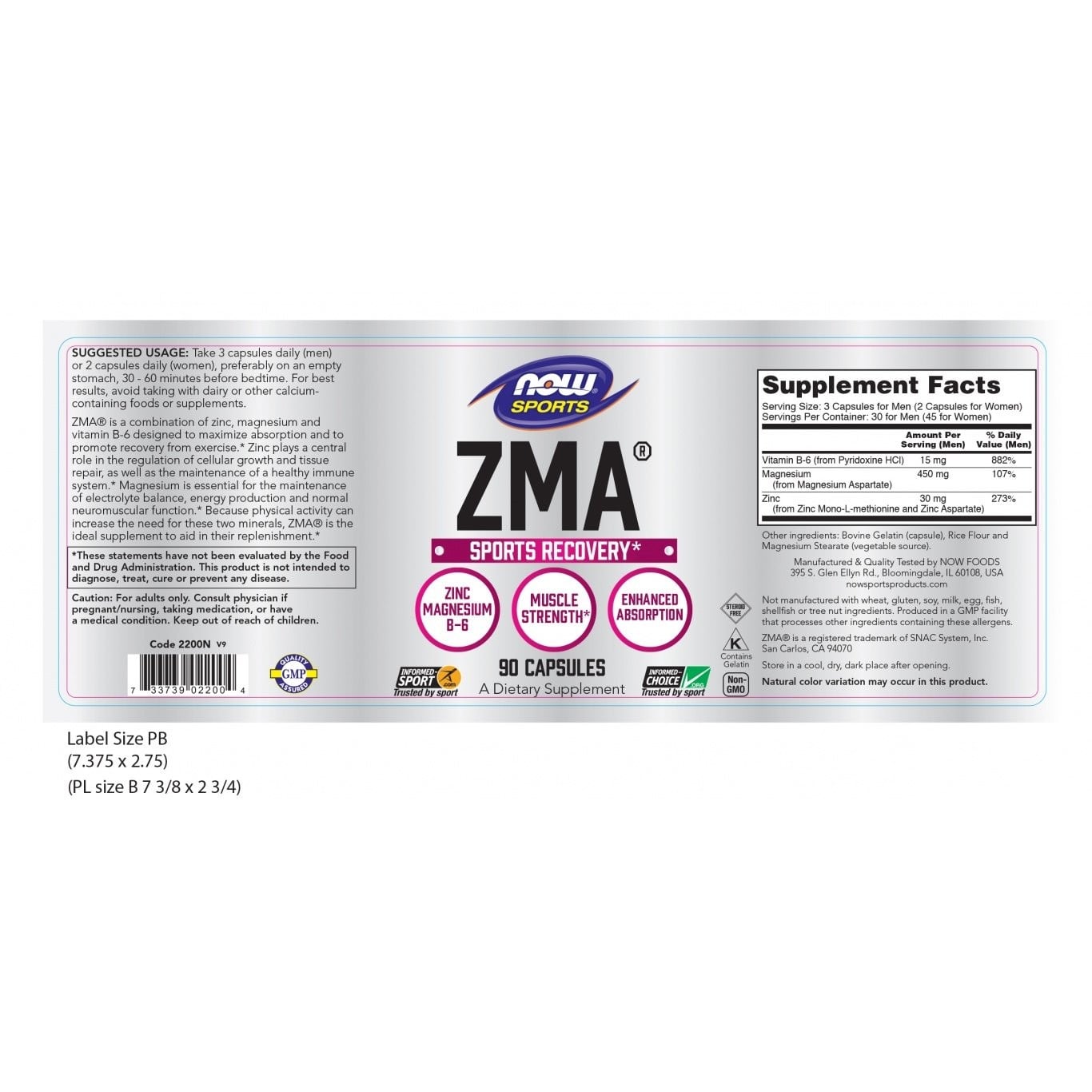 NOW - SPORTS ZMA Sports Recovery - 90caps