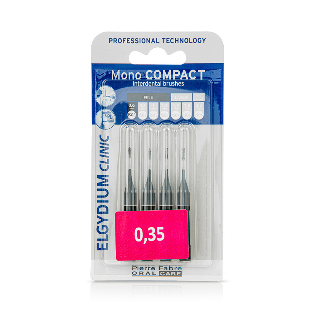 ELGYDIUM - CLINIC Mono Compact Μεσοδόντια Βουρτσάκια Μαύρα 0.35 - 4τεμ.