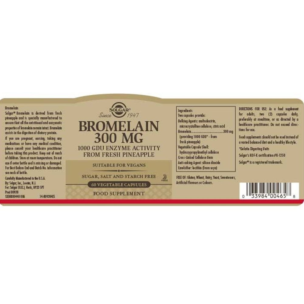 SOLGAR - Bromelain 300mg - 60caps