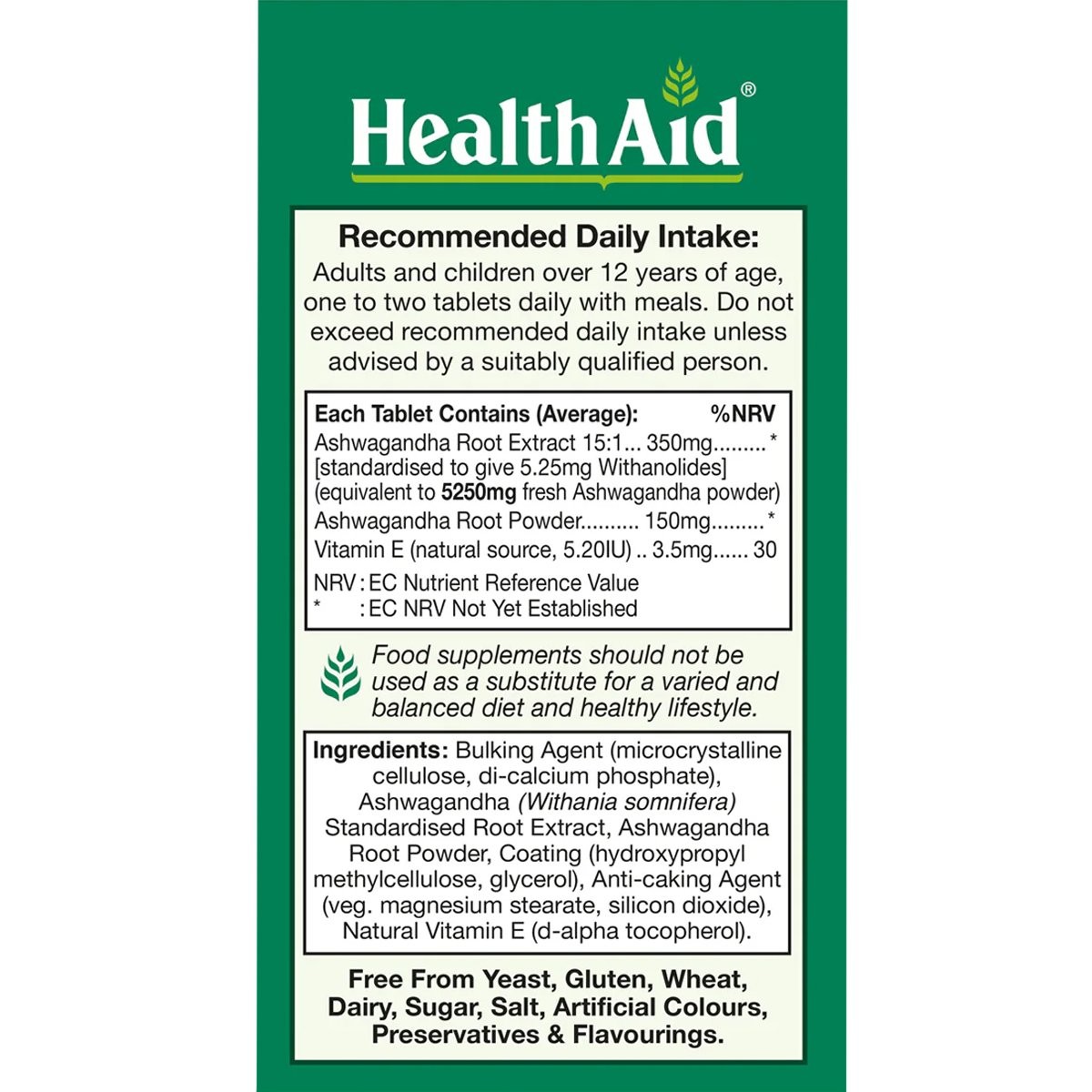 HEALTH AID - Ashwagandha - 60tabs