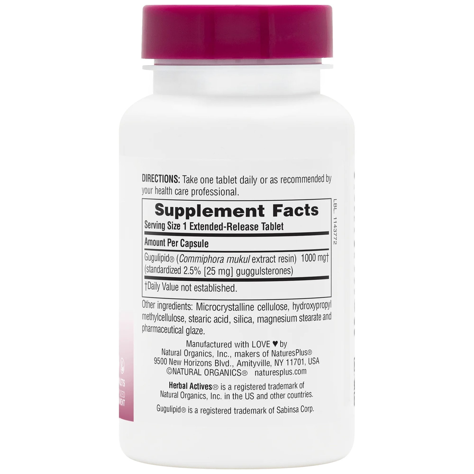 NATURES PLUS - HERBAL ACTIVES Gugulipid Extended Release 1000mg - 30tabs
