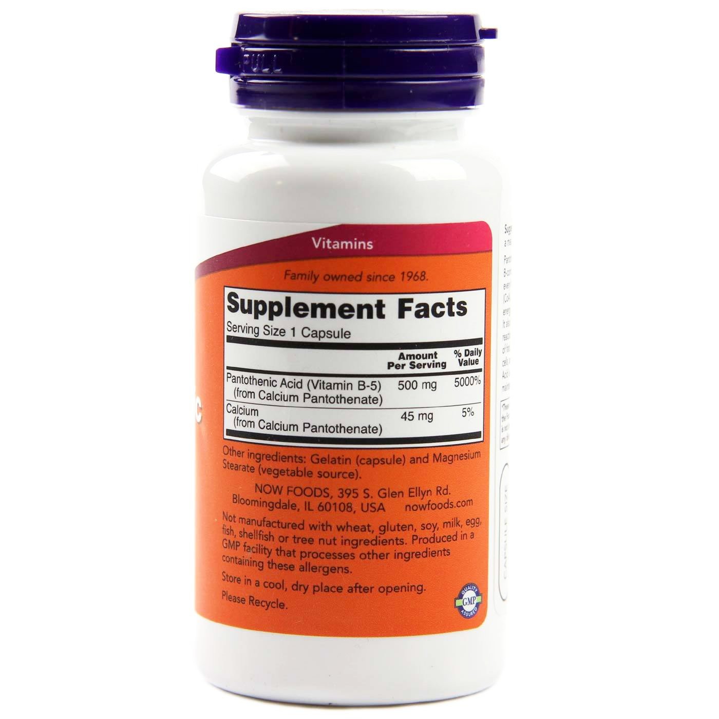 NOW - Pantothenic Acid 500mg - 100caps