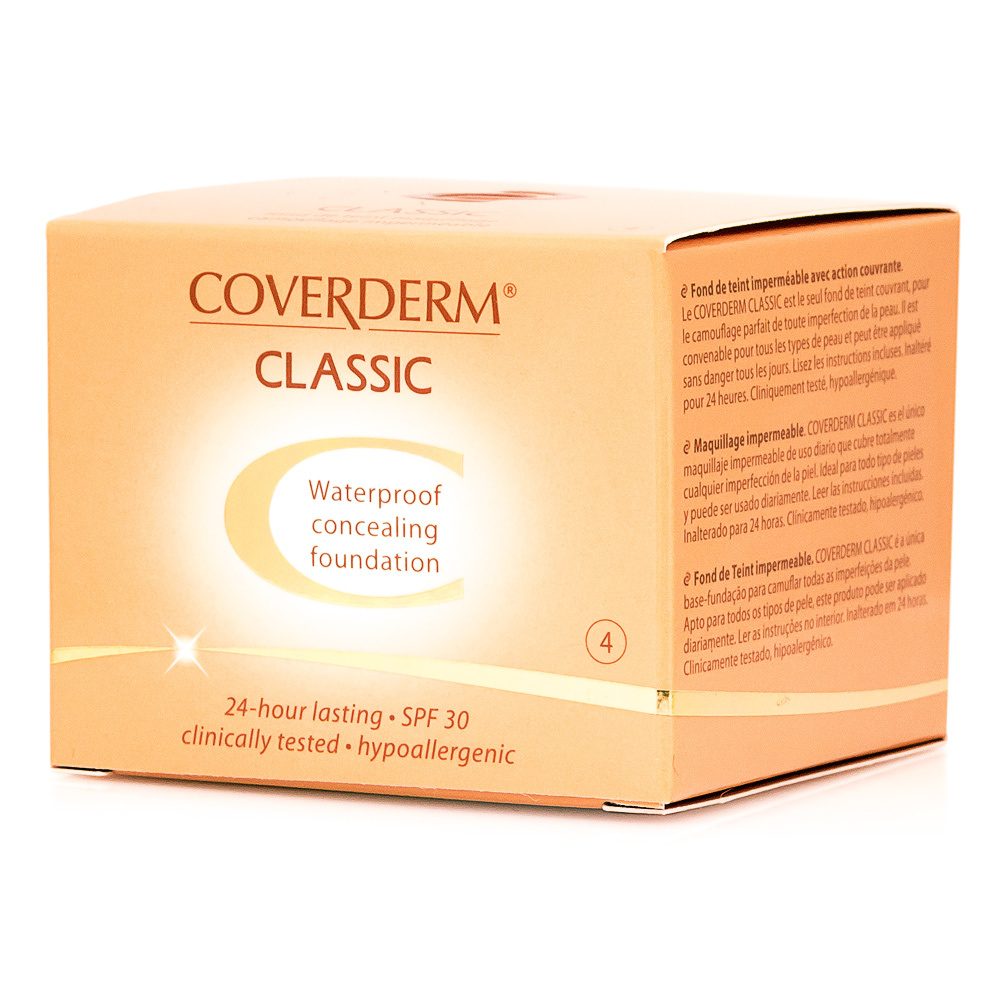 COVERDERM - CLASSIC Waterproof Concealing Foundation SPF30 (No4) - 15ml