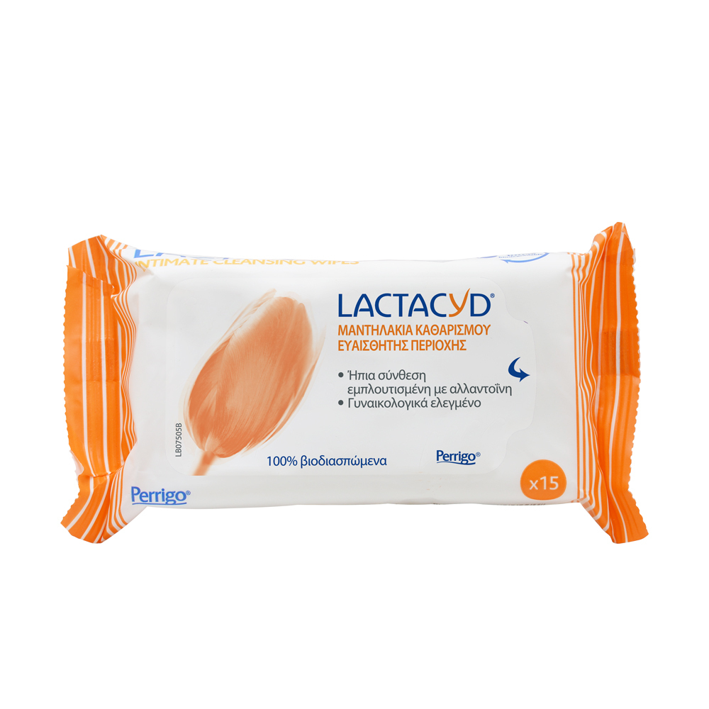 LACTACYD - Μαντηλάκια Καθαρισμού ευαίσθητης περιοχής - 15pcs