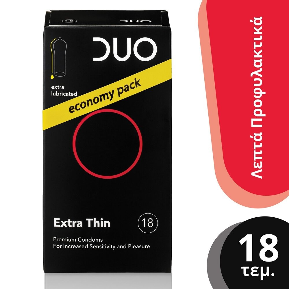 DUO - Προφυλακτικά Extra Thin Economy Pack - 18pacs