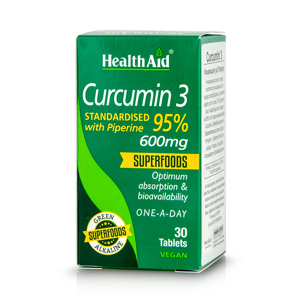 HEALTH AID - Curcumin 3 with Piperine 600mg - 30tabs
