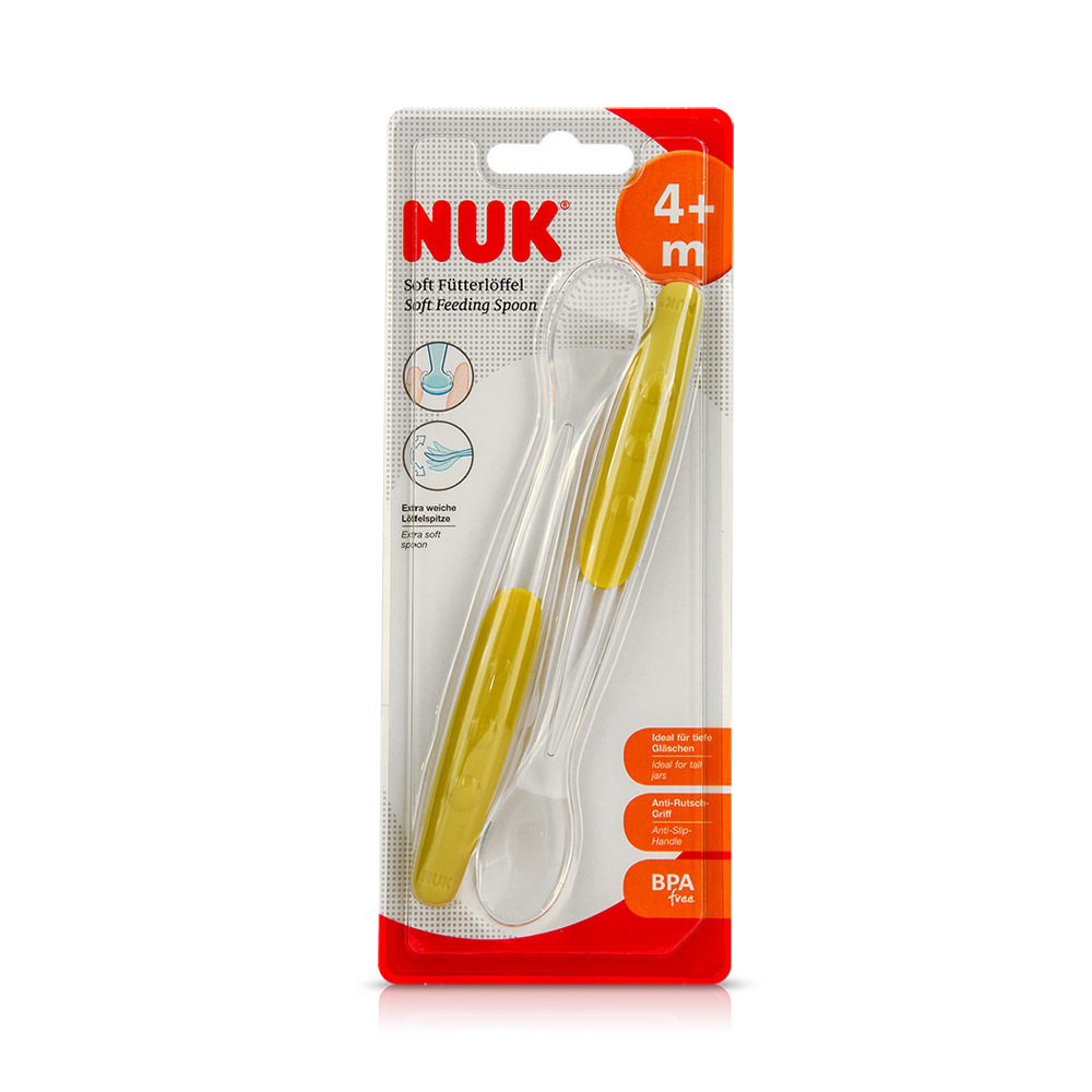NUK - Soft Feeding Spoon 4m+ (Πράσινο) - 2τεμ.