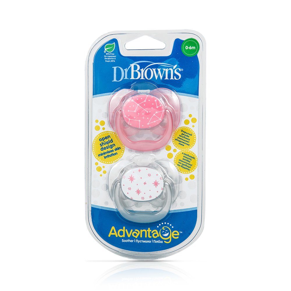 DR BROWN'S - ADVANTAGE Πιπίλα Σιλικόνης 0-6m (Κορίτσι) - 2τεμ. PA12001