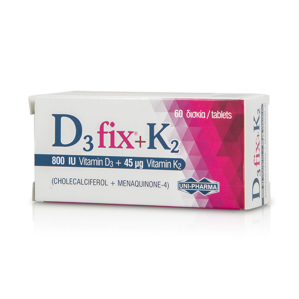 UNI-PHARMA - D3 Fix 800IU + K2 45μg - 60tabs
