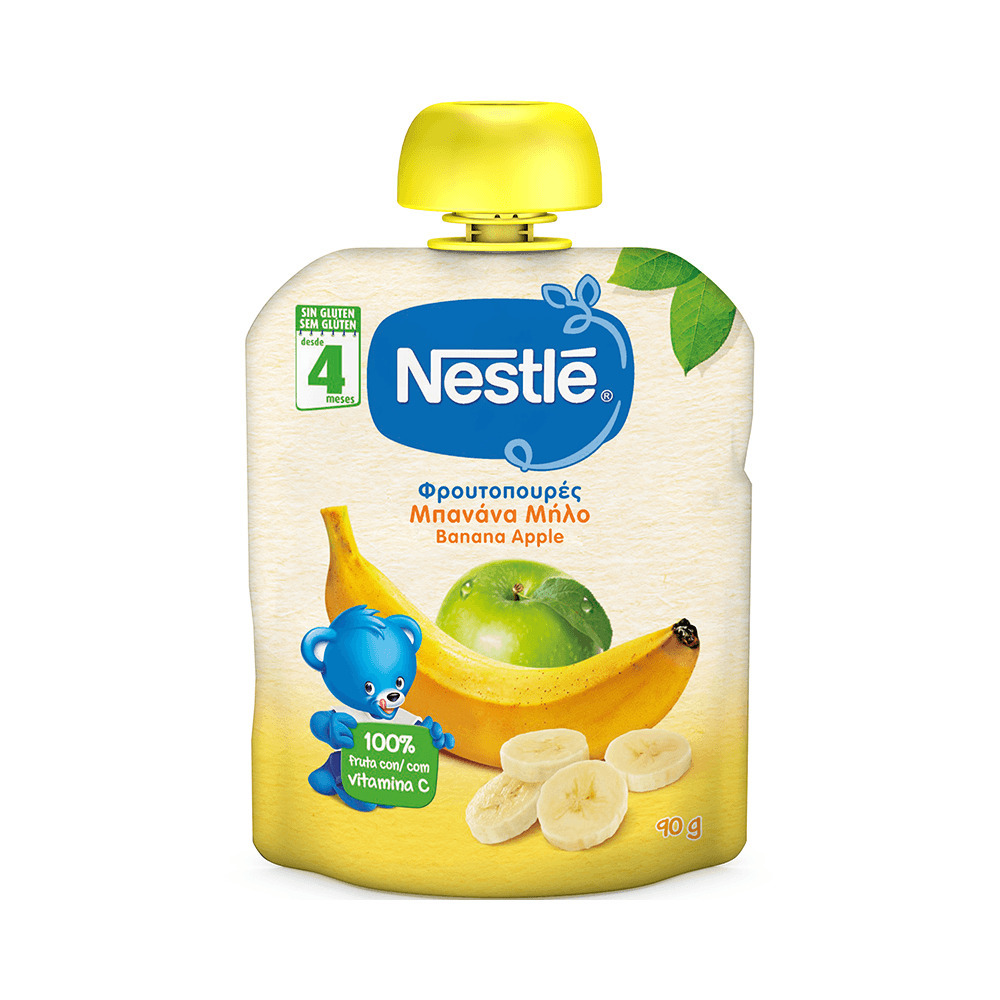 NESTLE - Φρουτοπουρές Μπανάνα Μήλο (από τον 4ο μήνα) - 90gr