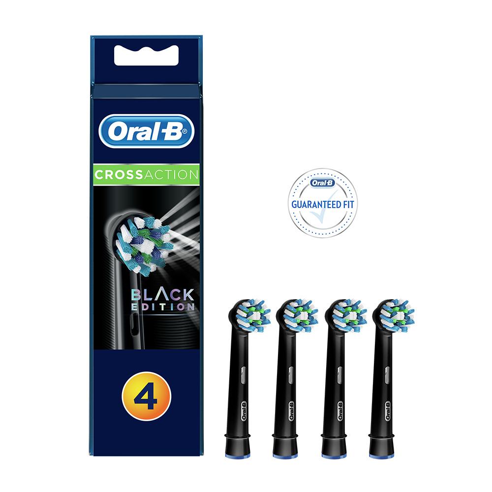ORAL-B - CROSS ACTION 3+1 Ανταλλακτικές Κεφαλές Black Edition - 4τεμ.